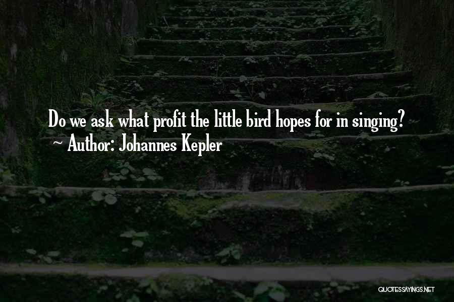 Johannes Kepler Quotes: Do We Ask What Profit The Little Bird Hopes For In Singing?
