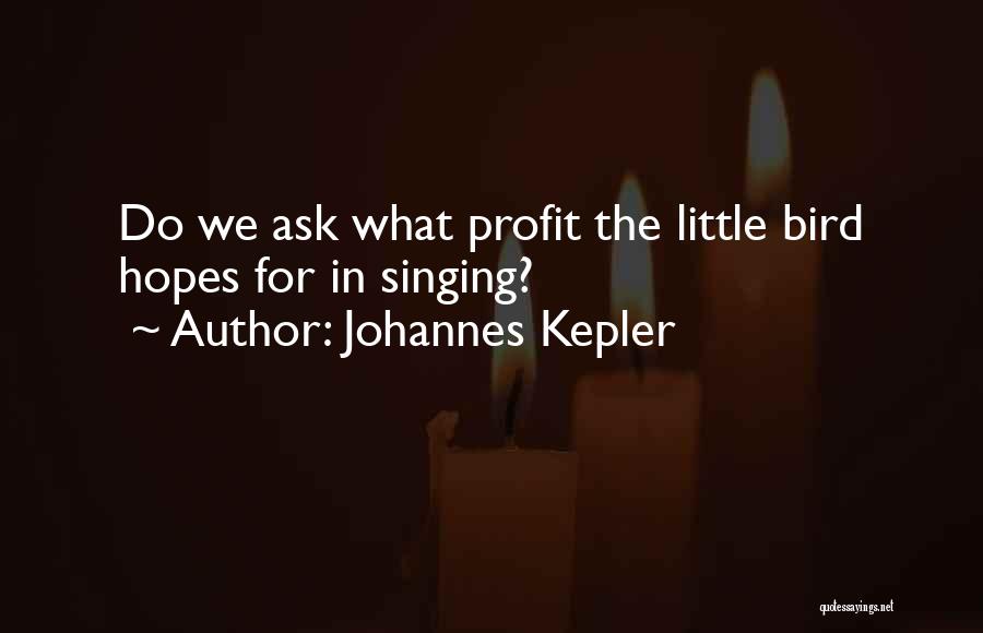 Johannes Kepler Quotes: Do We Ask What Profit The Little Bird Hopes For In Singing?