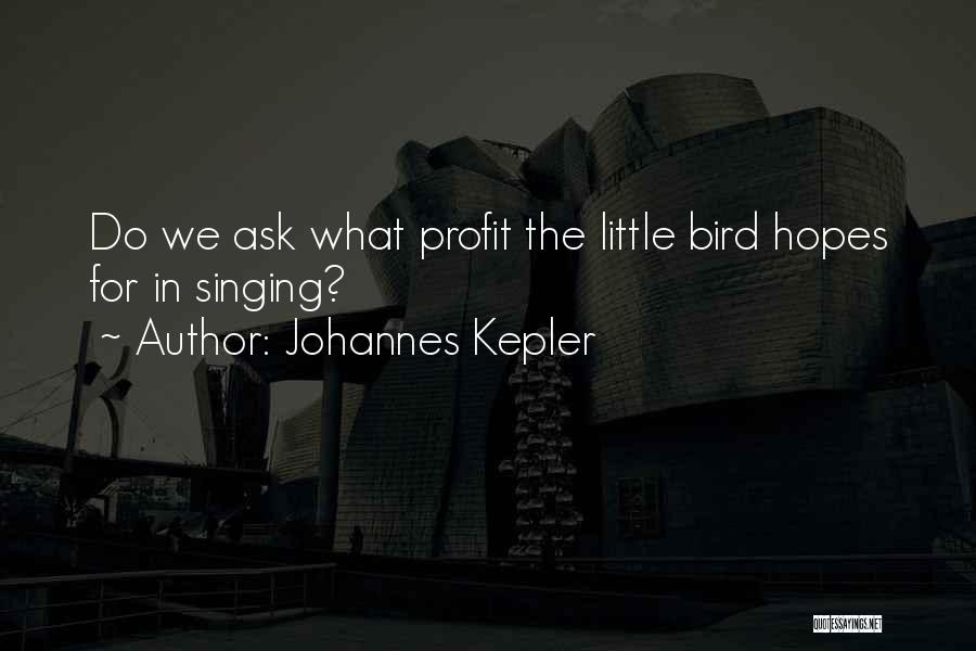 Johannes Kepler Quotes: Do We Ask What Profit The Little Bird Hopes For In Singing?
