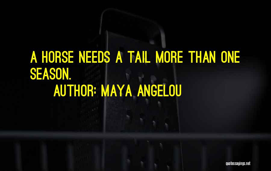 Maya Angelou Quotes: A Horse Needs A Tail More Than One Season.
