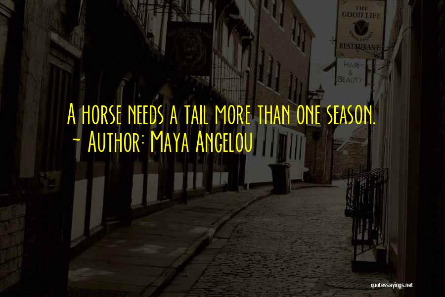 Maya Angelou Quotes: A Horse Needs A Tail More Than One Season.
