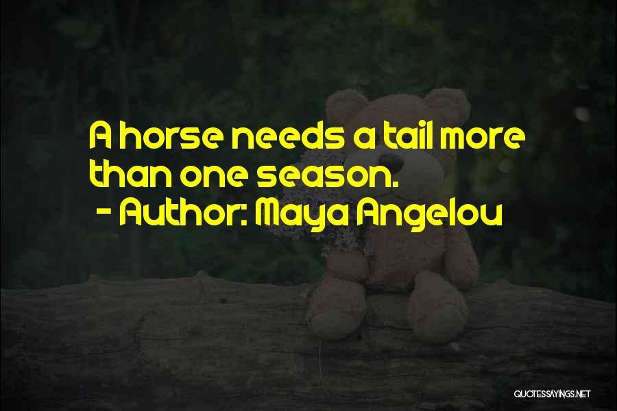 Maya Angelou Quotes: A Horse Needs A Tail More Than One Season.