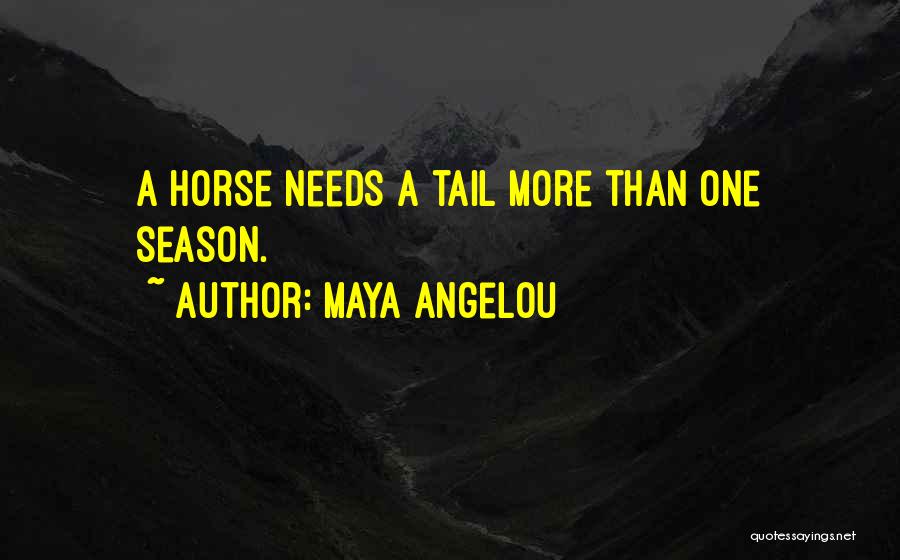 Maya Angelou Quotes: A Horse Needs A Tail More Than One Season.