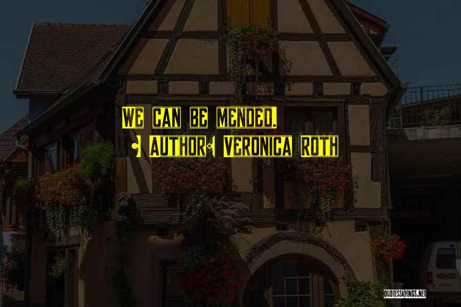 Veronica Roth Quotes: We Can Be Mended.