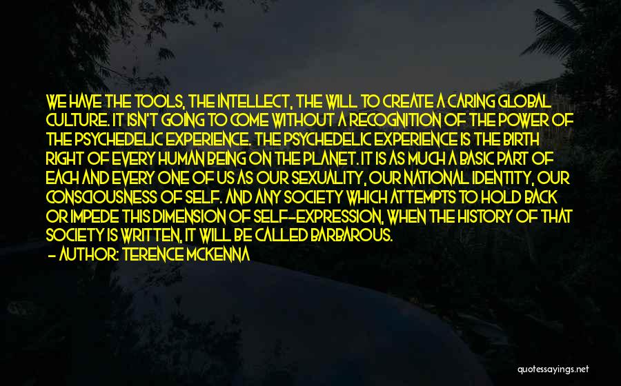 Terence McKenna Quotes: We Have The Tools, The Intellect, The Will To Create A Caring Global Culture. It Isn't Going To Come Without