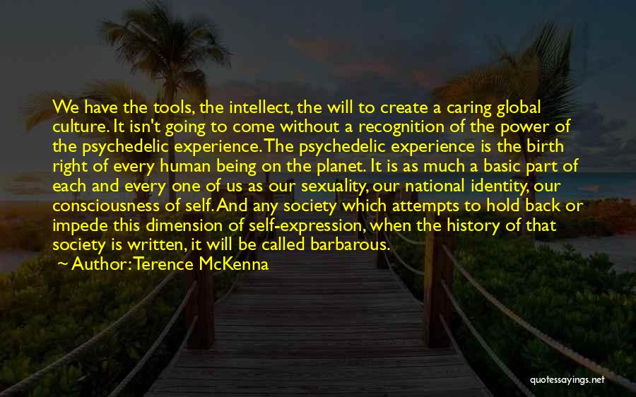 Terence McKenna Quotes: We Have The Tools, The Intellect, The Will To Create A Caring Global Culture. It Isn't Going To Come Without