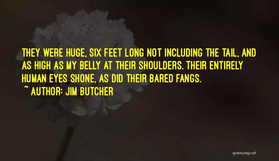 Jim Butcher Quotes: They Were Huge, Six Feet Long Not Including The Tail, And As High As My Belly At Their Shoulders. Their