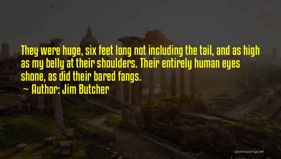 Jim Butcher Quotes: They Were Huge, Six Feet Long Not Including The Tail, And As High As My Belly At Their Shoulders. Their