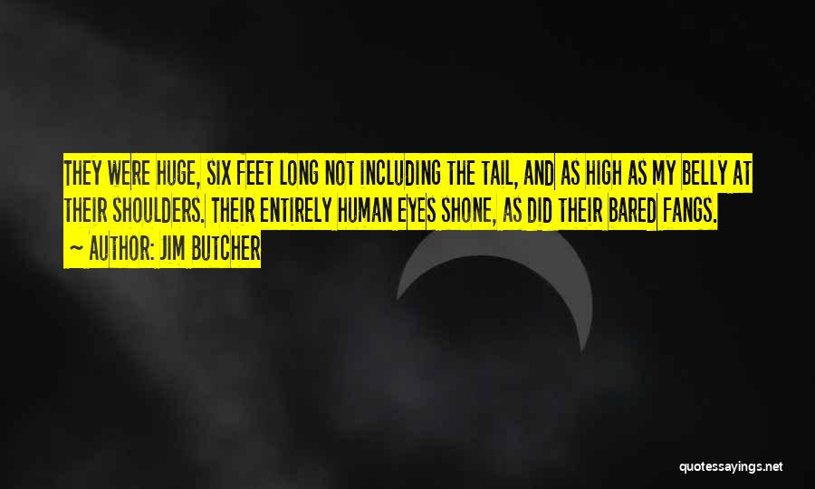 Jim Butcher Quotes: They Were Huge, Six Feet Long Not Including The Tail, And As High As My Belly At Their Shoulders. Their