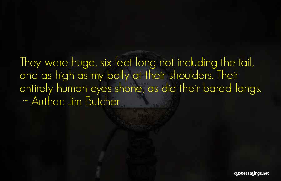 Jim Butcher Quotes: They Were Huge, Six Feet Long Not Including The Tail, And As High As My Belly At Their Shoulders. Their