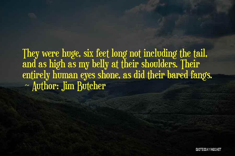 Jim Butcher Quotes: They Were Huge, Six Feet Long Not Including The Tail, And As High As My Belly At Their Shoulders. Their