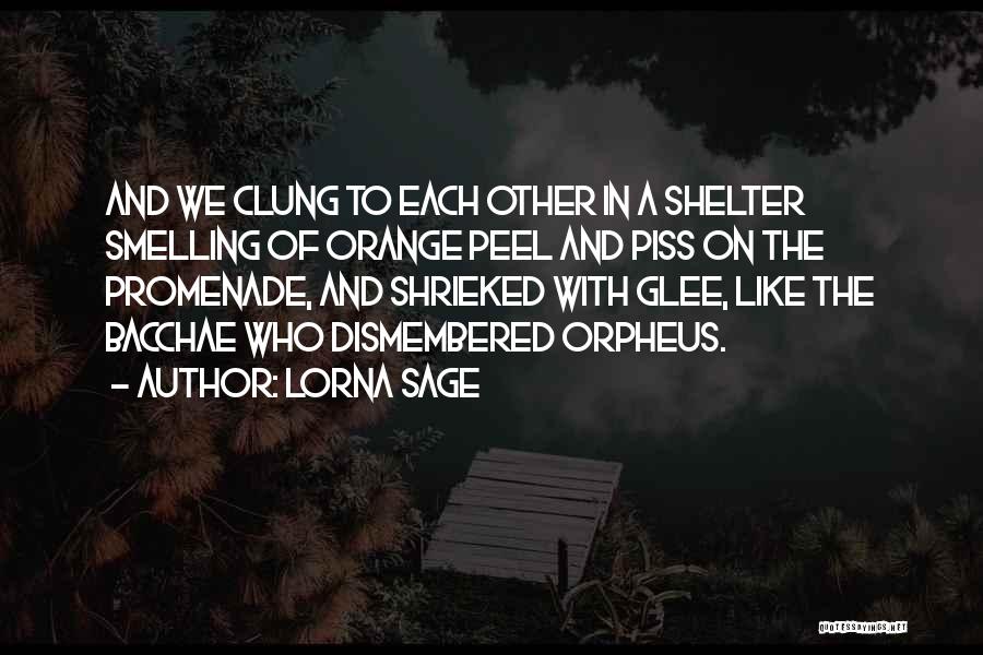 Lorna Sage Quotes: And We Clung To Each Other In A Shelter Smelling Of Orange Peel And Piss On The Promenade, And Shrieked