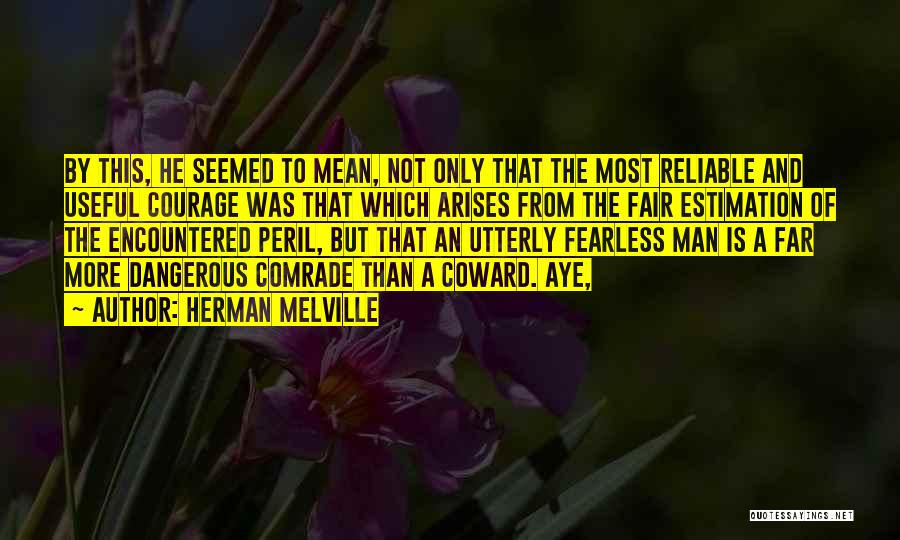 Herman Melville Quotes: By This, He Seemed To Mean, Not Only That The Most Reliable And Useful Courage Was That Which Arises From