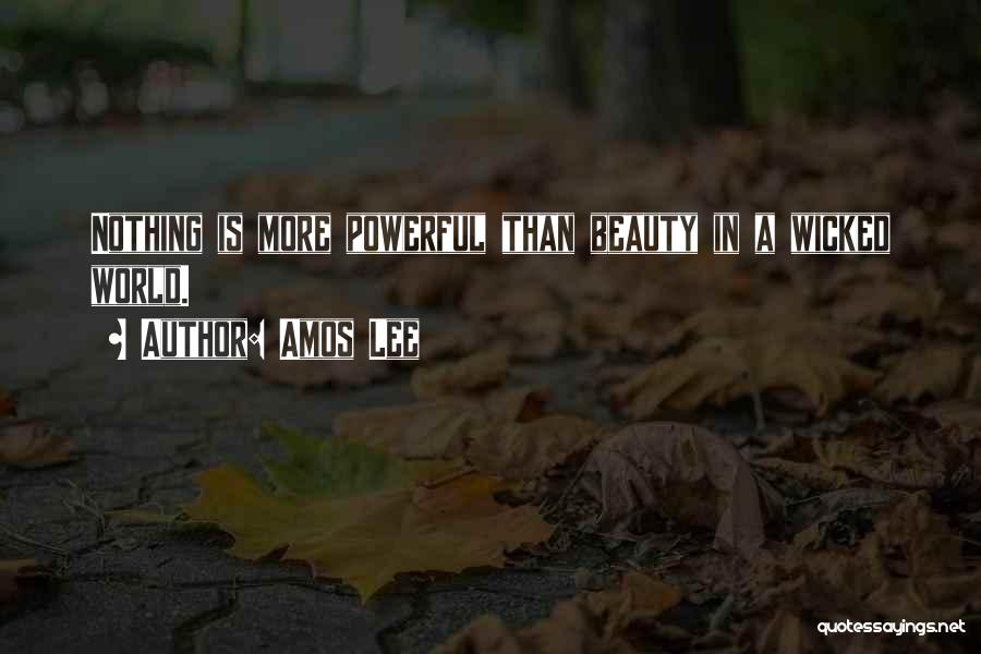 Amos Lee Quotes: Nothing Is More Powerful Than Beauty In A Wicked World.