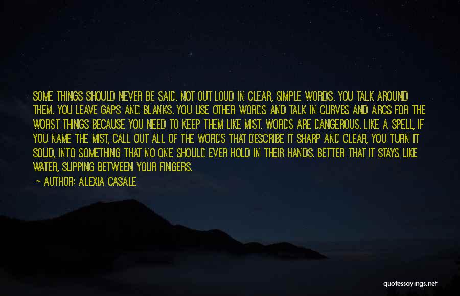 Alexia Casale Quotes: Some Things Should Never Be Said. Not Out Loud In Clear, Simple Words. You Talk Around Them. You Leave Gaps