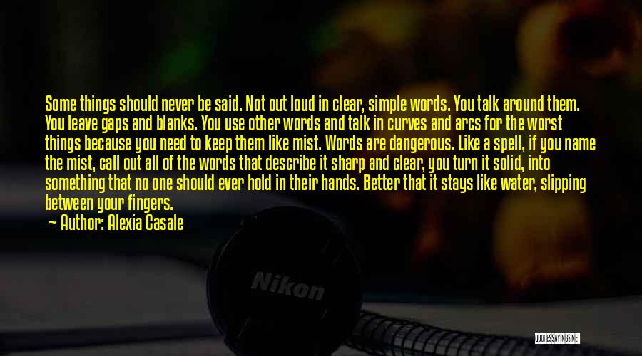 Alexia Casale Quotes: Some Things Should Never Be Said. Not Out Loud In Clear, Simple Words. You Talk Around Them. You Leave Gaps