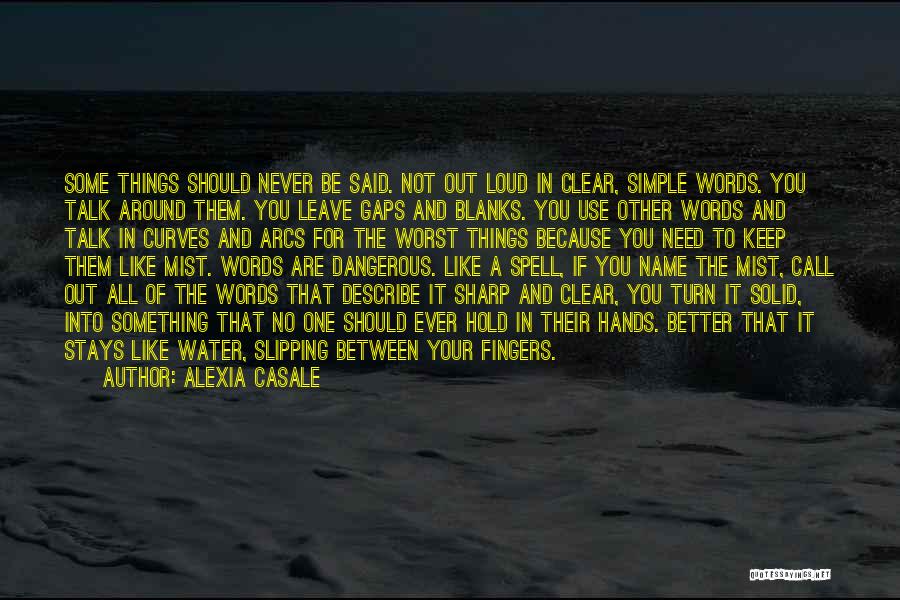 Alexia Casale Quotes: Some Things Should Never Be Said. Not Out Loud In Clear, Simple Words. You Talk Around Them. You Leave Gaps