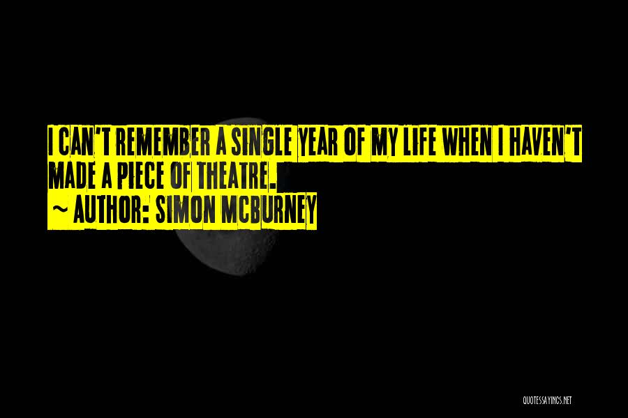 Simon McBurney Quotes: I Can't Remember A Single Year Of My Life When I Haven't Made A Piece Of Theatre.