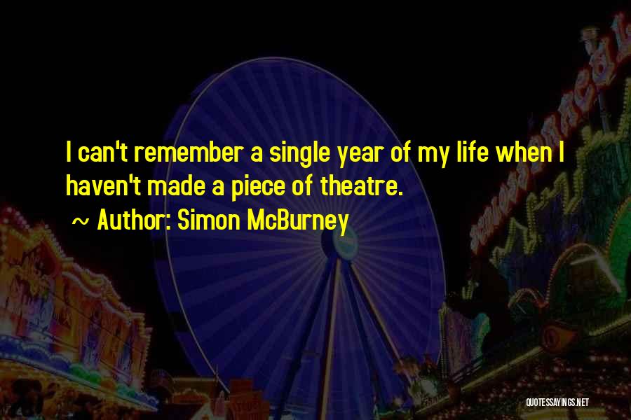 Simon McBurney Quotes: I Can't Remember A Single Year Of My Life When I Haven't Made A Piece Of Theatre.