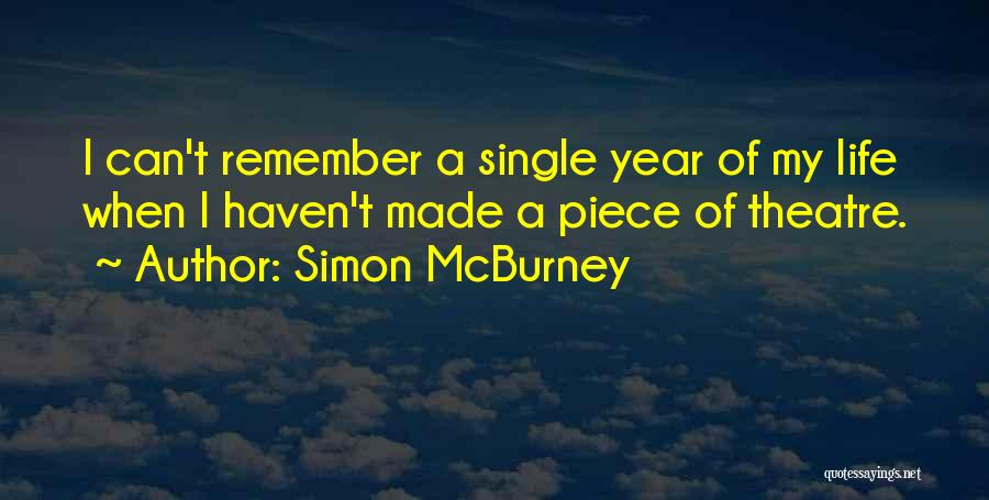 Simon McBurney Quotes: I Can't Remember A Single Year Of My Life When I Haven't Made A Piece Of Theatre.