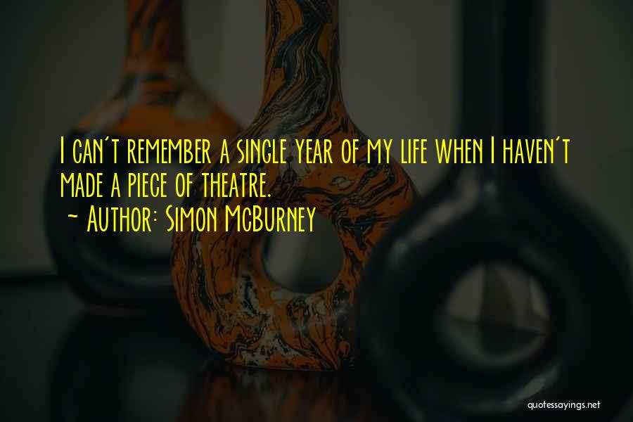 Simon McBurney Quotes: I Can't Remember A Single Year Of My Life When I Haven't Made A Piece Of Theatre.