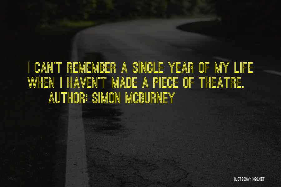 Simon McBurney Quotes: I Can't Remember A Single Year Of My Life When I Haven't Made A Piece Of Theatre.