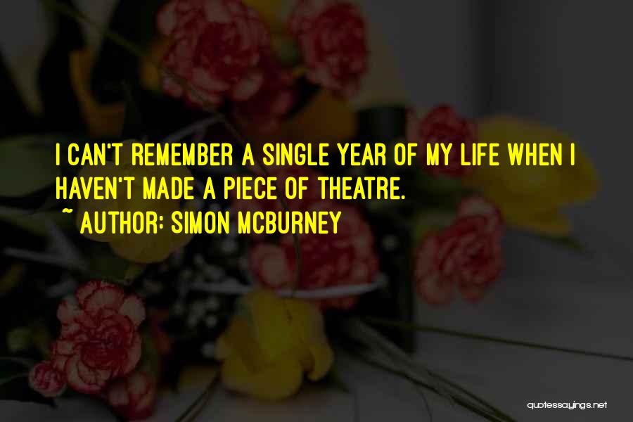 Simon McBurney Quotes: I Can't Remember A Single Year Of My Life When I Haven't Made A Piece Of Theatre.