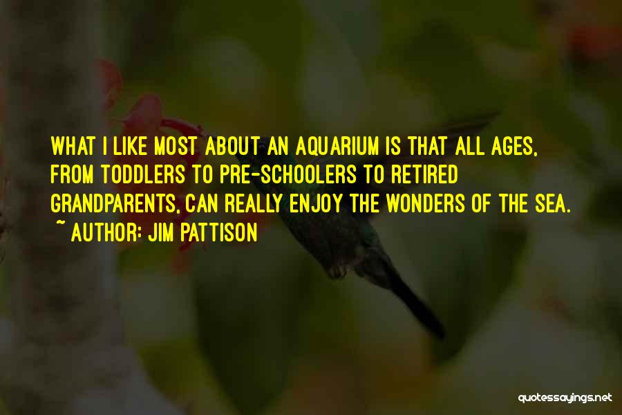 Jim Pattison Quotes: What I Like Most About An Aquarium Is That All Ages, From Toddlers To Pre-schoolers To Retired Grandparents, Can Really