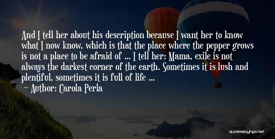 Carola Perla Quotes: And I Tell Her About His Description Because I Want Her To Know What I Now Know, Which Is That