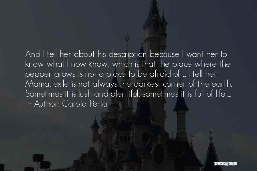 Carola Perla Quotes: And I Tell Her About His Description Because I Want Her To Know What I Now Know, Which Is That