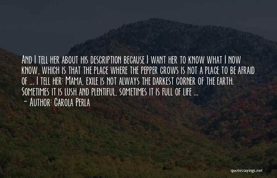 Carola Perla Quotes: And I Tell Her About His Description Because I Want Her To Know What I Now Know, Which Is That