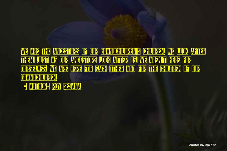 Roy Sesana Quotes: We Are The Ancestors Of Our Grandchildren's Children. We Look After Them, Just As Our Ancestors Look After Us. We