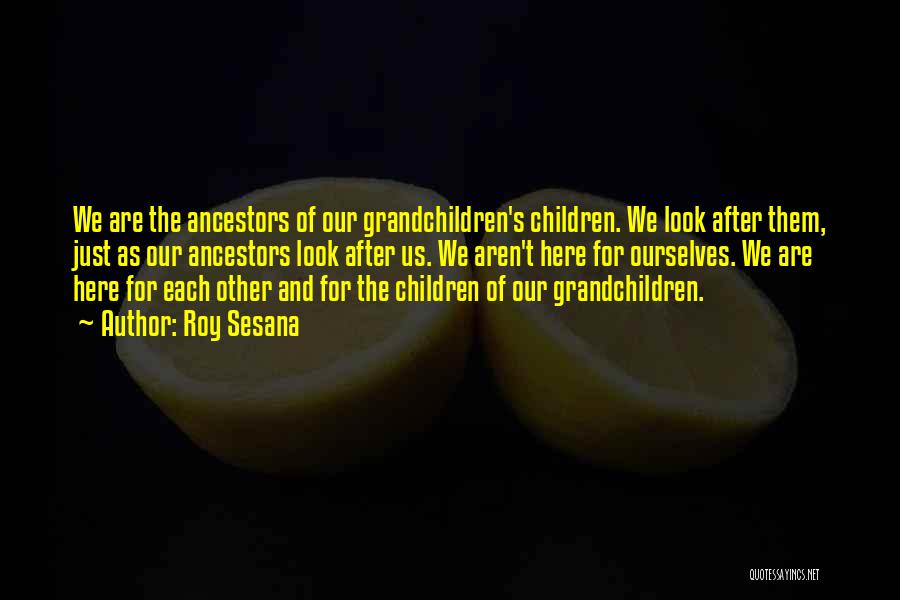 Roy Sesana Quotes: We Are The Ancestors Of Our Grandchildren's Children. We Look After Them, Just As Our Ancestors Look After Us. We