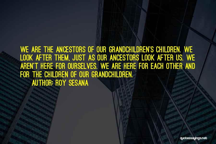 Roy Sesana Quotes: We Are The Ancestors Of Our Grandchildren's Children. We Look After Them, Just As Our Ancestors Look After Us. We
