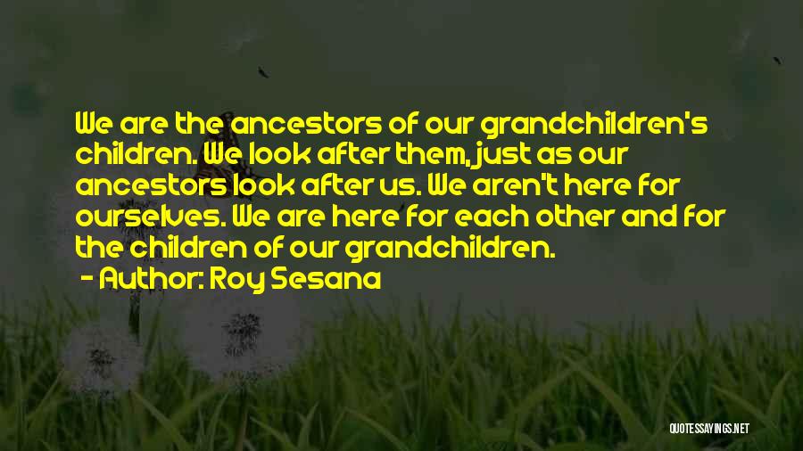 Roy Sesana Quotes: We Are The Ancestors Of Our Grandchildren's Children. We Look After Them, Just As Our Ancestors Look After Us. We