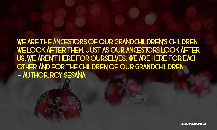 Roy Sesana Quotes: We Are The Ancestors Of Our Grandchildren's Children. We Look After Them, Just As Our Ancestors Look After Us. We