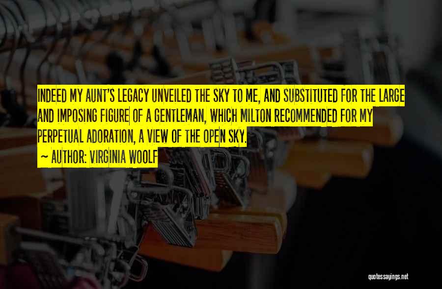 Virginia Woolf Quotes: Indeed My Aunt's Legacy Unveiled The Sky To Me, And Substituted For The Large And Imposing Figure Of A Gentleman,