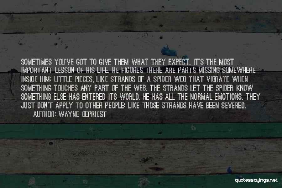 Wayne DePriest Quotes: Sometimes You've Got To Give Them What They Expect. It's The Most Important Lesson Of His Life. He Figures There