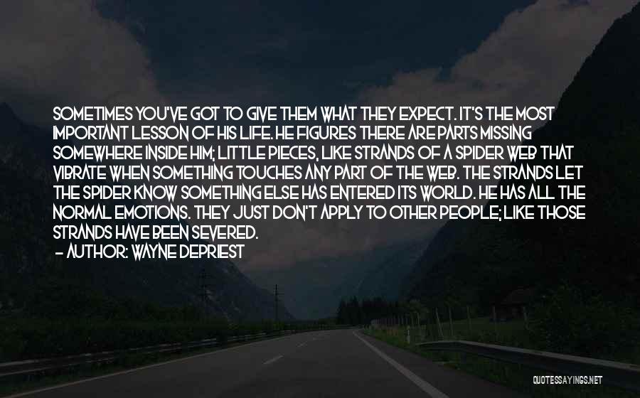 Wayne DePriest Quotes: Sometimes You've Got To Give Them What They Expect. It's The Most Important Lesson Of His Life. He Figures There
