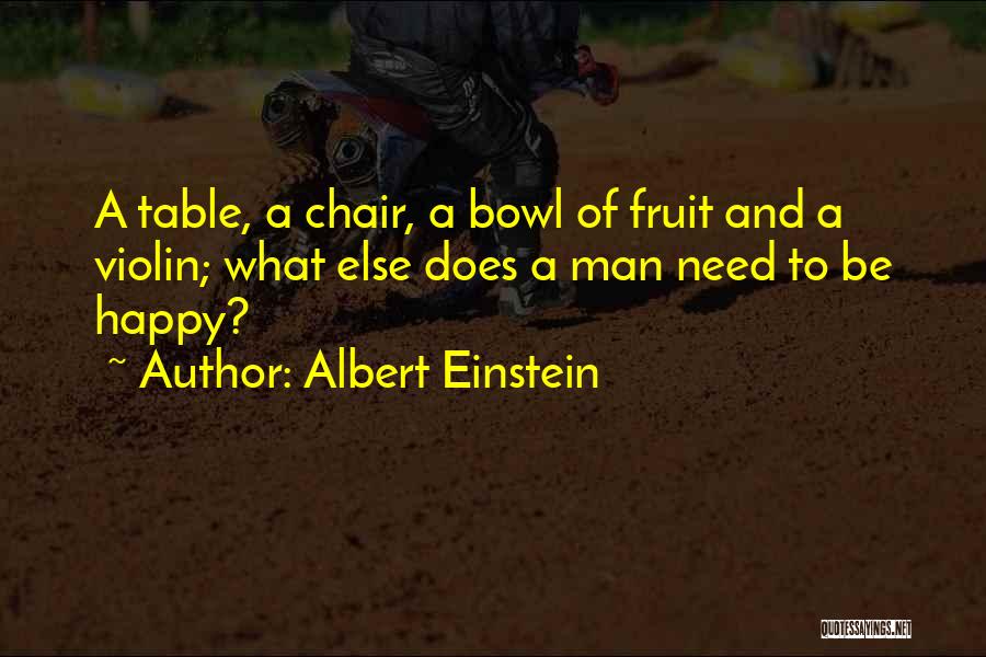 Albert Einstein Quotes: A Table, A Chair, A Bowl Of Fruit And A Violin; What Else Does A Man Need To Be Happy?