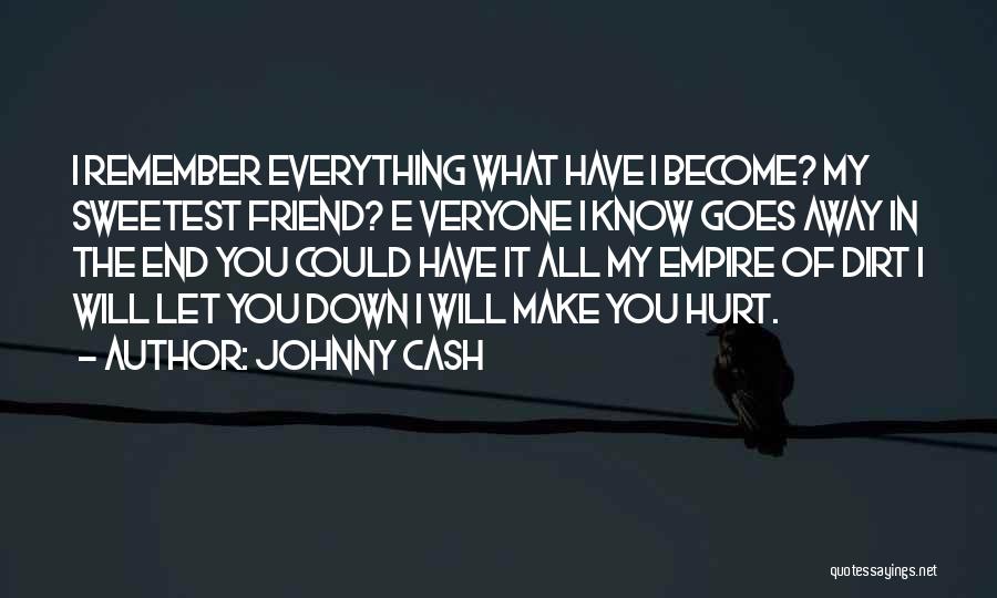 Johnny Cash Quotes: I Remember Everything What Have I Become? My Sweetest Friend? E Veryone I Know Goes Away In The End You