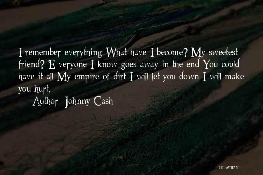 Johnny Cash Quotes: I Remember Everything What Have I Become? My Sweetest Friend? E Veryone I Know Goes Away In The End You