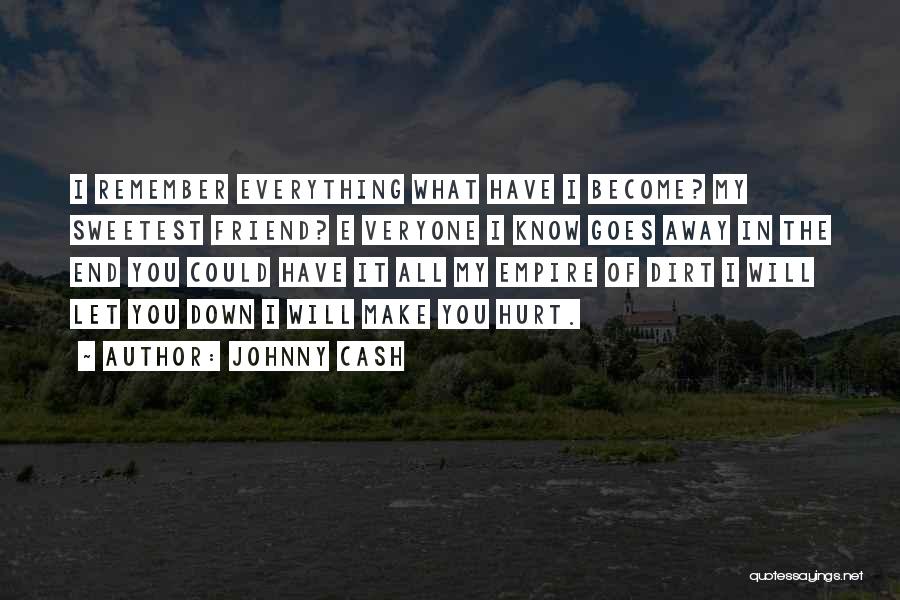 Johnny Cash Quotes: I Remember Everything What Have I Become? My Sweetest Friend? E Veryone I Know Goes Away In The End You