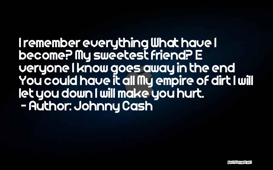 Johnny Cash Quotes: I Remember Everything What Have I Become? My Sweetest Friend? E Veryone I Know Goes Away In The End You