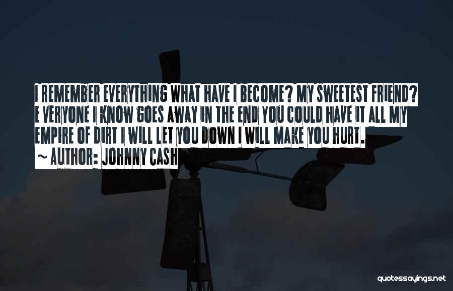 Johnny Cash Quotes: I Remember Everything What Have I Become? My Sweetest Friend? E Veryone I Know Goes Away In The End You