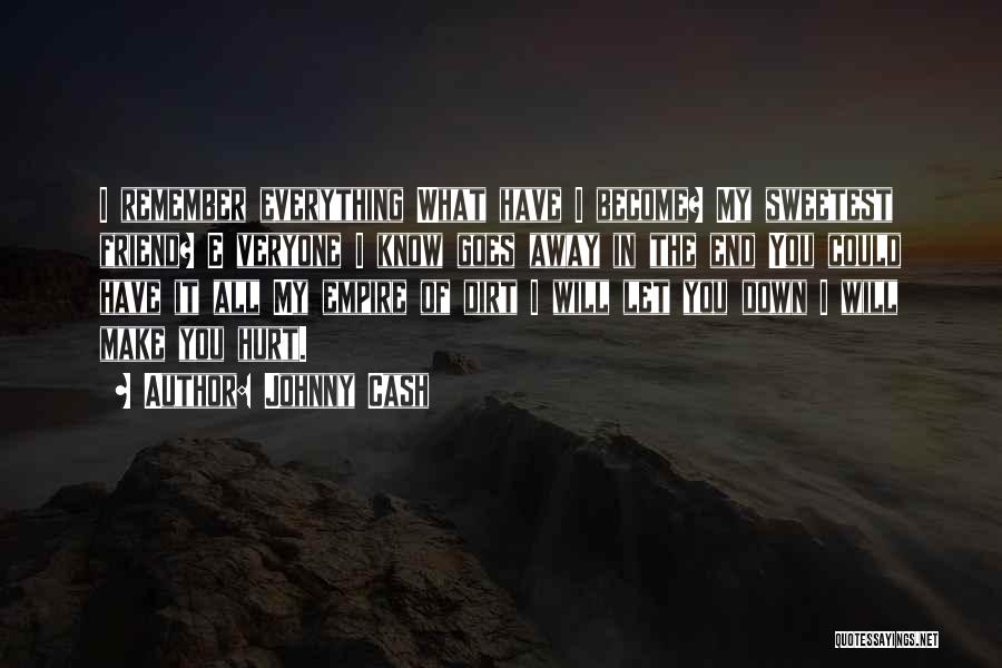 Johnny Cash Quotes: I Remember Everything What Have I Become? My Sweetest Friend? E Veryone I Know Goes Away In The End You