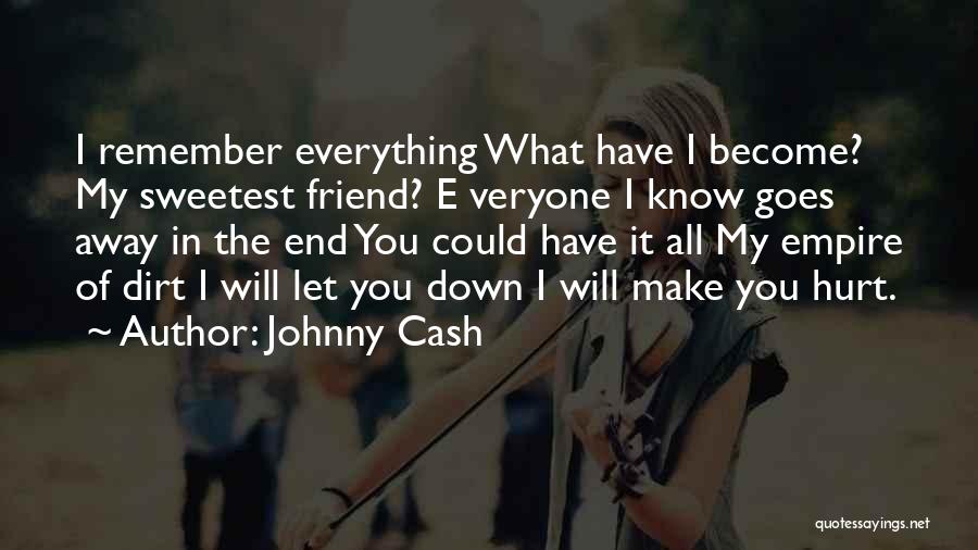 Johnny Cash Quotes: I Remember Everything What Have I Become? My Sweetest Friend? E Veryone I Know Goes Away In The End You