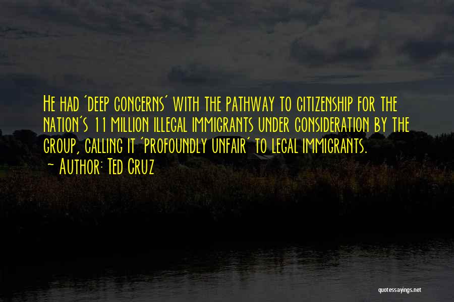 Ted Cruz Quotes: He Had 'deep Concerns' With The Pathway To Citizenship For The Nation's 11 Million Illegal Immigrants Under Consideration By The
