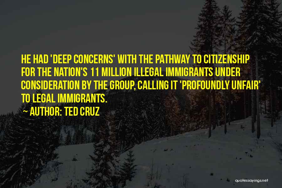 Ted Cruz Quotes: He Had 'deep Concerns' With The Pathway To Citizenship For The Nation's 11 Million Illegal Immigrants Under Consideration By The