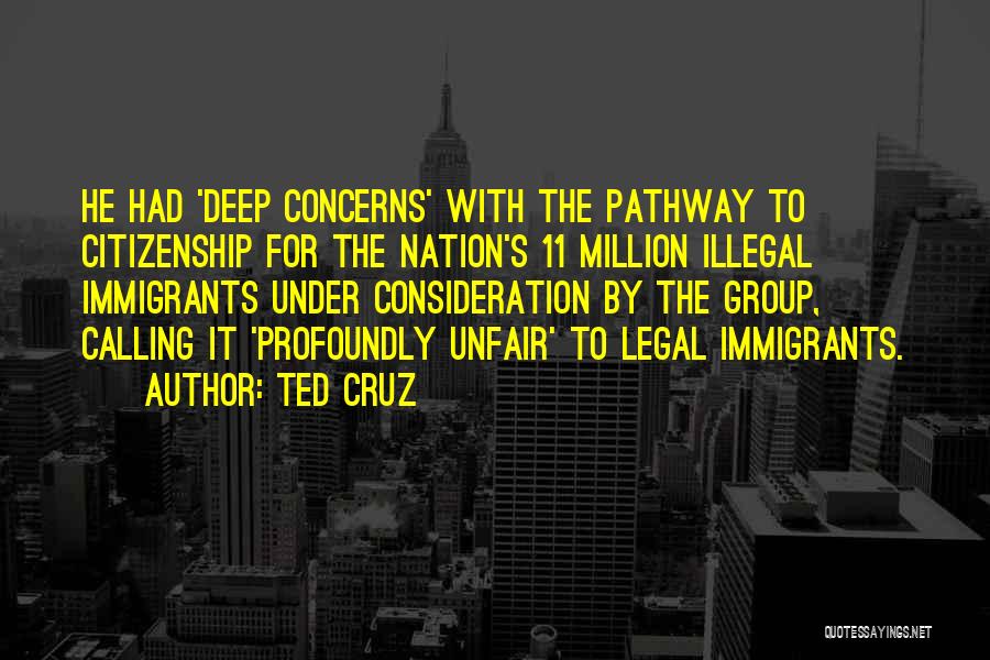 Ted Cruz Quotes: He Had 'deep Concerns' With The Pathway To Citizenship For The Nation's 11 Million Illegal Immigrants Under Consideration By The